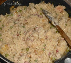 Recette Risotto au poulet et petits pois