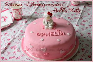 Recette Gateau d’anniversaire Hello Kitty pate a sucre
