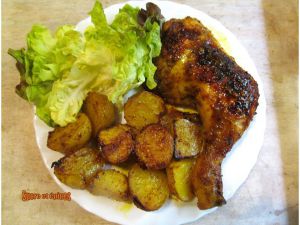 Recette Cuisses de poulet et pommes de terre aux épices cuites au four