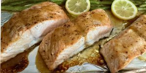 Recette Sheet Pan Honey Mustard Salmon and Green Beans