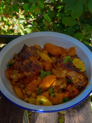Recette Cuisses de poulet berbere aux pois chiches et carottes