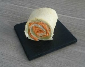 Recette Wrap fraicheur carottes, concombres et fromage frais