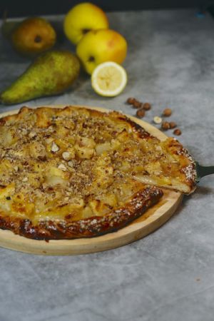 Recette Tarte pommes poires noisettes au confit de citron