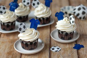 Recette Cupcakes foot chocolat-vanille