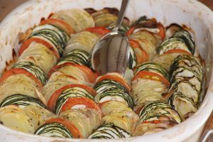 Recette Tian de courgettes et pommes de terre au thym