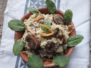 Recette Poêlée de quinoa aux Champignons {Vegan}