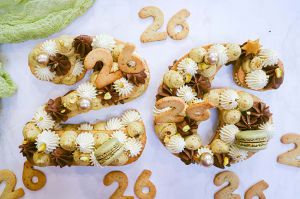 Recette Number cake pistache, vanille et chocolat pour le Nouvel An ou un anniversaire !