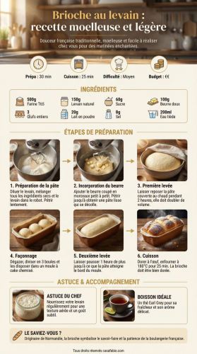 Recette Brioche au levain : recette moelleuse et légère