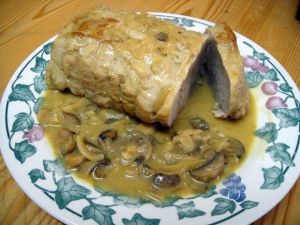 Recette Roti de porc, moutarde & champignons COOKEO