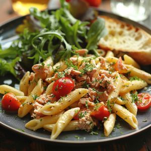 Recette Penne au thon et tomates cerises : recette facile