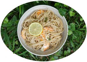 Recette Spaghettis complètes aux crevettes & citron - IG Bas