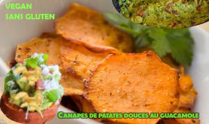 Recette Canapés de patates douces au guacamole [sans gluten, vegan]