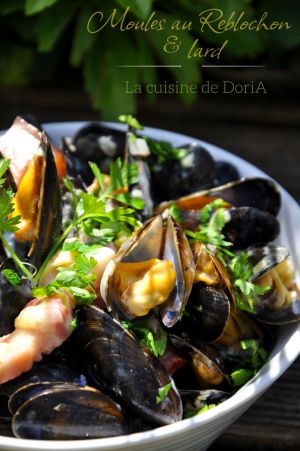 Recette Moules au Reblochon et lard