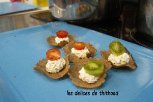 Recette Tartelettes de ble noir,fromage frais ciboulette echalotes(salon ohh la vache)