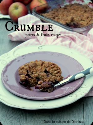 Recette Crumble de poires aux fruits rouges – #Vegan