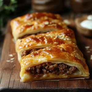 Recette Découvrez la Recette Exquise des Feuilletés au Bœuf Haché et Fromage Fondant pour un Dîner Rapide et Savoureux