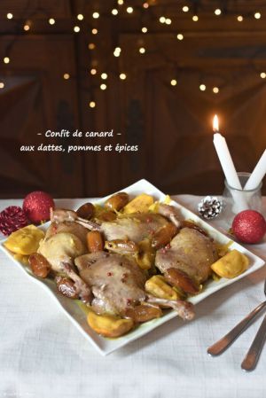 Recette Confit de canard aux dattes, pommes et épices