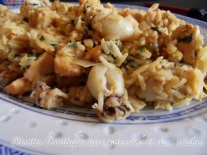 Recette Risotto asiatique aux poissons et seiches