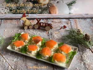 Recette Canapés de radis noirs et truite fumée