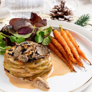 Recette Mille-feuilles de pommes de terre et sauce aux morilles