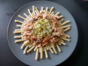 Recette Saumon, poireaux et pâtes au cookéo