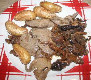 Recette Foie de lapin aux rattes du Touquet et mélange forestier