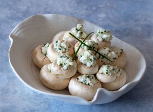 Recette Champignons farcis à la feta et ciboulette pour l'apéritif