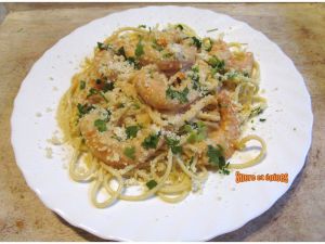 Recette Crevettes en sauce blanche au citron et au parmesan