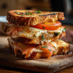 Recette Croque-Monsieur saumon tomate mozza