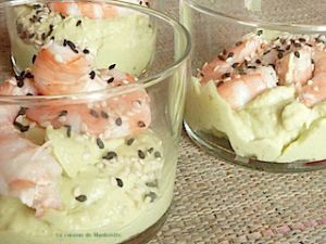 Recette Verrines mousse d'avocat et crevettes