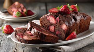 Recette Gâteau aux fraises et chocolat