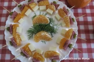 Recette Pics apéritif à la mandarine et jambon cru