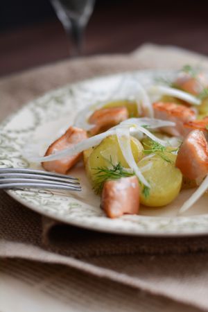 Recette Salade de pommes de terre au saumon et fenouil