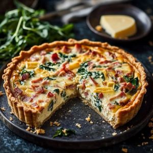 Recette Délicieuse Quiche Crémeuse aux Lardons Fumés et Fromage Fondant: La Recette Parfaite pour un Repas Réconfortant