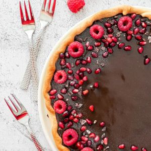 Recette Tarte chocolat framboise (fraîches ou surgelées)