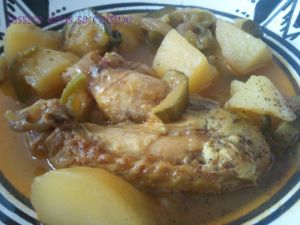 Recette Tajine poulet courgettes et ses pommes de terre