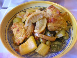 Recette Tajine de poulet au citron confit