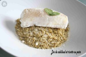 Recette Dos de cabillaud et risotto au pesto