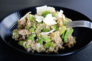 Recette Risotto de quinoa et fèves au parmesan