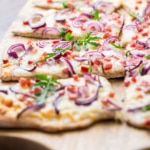 Recette Flammekueche bacon oignons