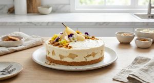 Recette Délice poire-vanille : le gâteau glacé qui fond en douceur sans une minute au four