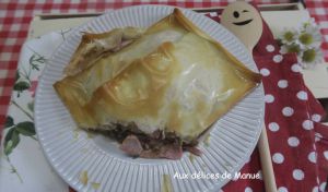 Recette Feuilleté de feuilles filo au jambon, champignons et emmental à l'Air Fryer ou au four