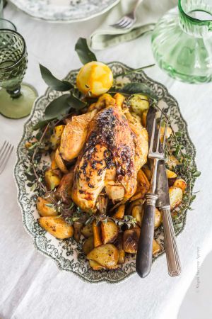 Recette Poulet rôti à l’origan et au citron de Cyril Lignac : un classique