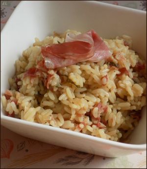 Recette Risotto à la pancetta et aux herbes