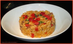 Recette Risotto merguez et poivron rouge