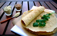 Recette Crêpes à la farine de pois chiche {vegan, sans gluten, sans oeufs, sans lait}