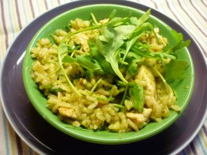 Recette Risotto au poulet, pesto et roquette, dont le risotto de Noël de b. Akrame en prime ou comment réussir le risotto