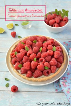 Recette Tarte aux framboises {crème pâtissière à l'amande} #vegan