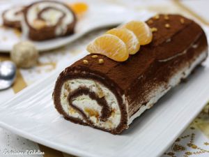 Recette Bûche chocolat mascarpone clémentine