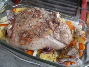 Recette Cuissot de dinde fermière garniture légumes et pomme de terre cuisson omnicuiseur ou four tradi